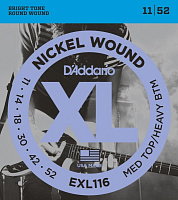 D'ADDARIO EXL116 струны для электрогитары, Medium Top/heavy bottom, 11-52