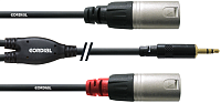 Cordial CFY 3 WMM кабель Y-адаптер джек стерео 3,5 мм/2xXLR male, 3,0 м, черный