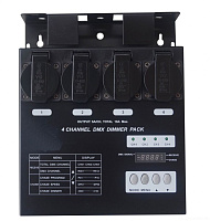 EURO DJ Dimmer Pack 4  компактный диммерный блок, максимальная общая нагрузка 16 А (3500 Вт), евророзетки