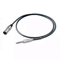 Proel BULK220LU5 инструментальный кабель, Jack 6.3 мм  XLR папа, длина 5 метров