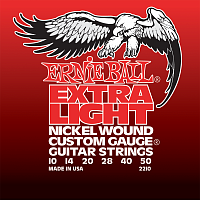 Ernie Ball 2210 струны для электрогитары Nickel Wound Extra Light, 10-14-20w-28-40-50