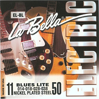 LA BELLA EL-BL  струны для электрогитары - натяжение Blues Light, (011-014-018-028-038-050), первые струны - сталь, басовые - круглая обмотка никелевым сплавом, серии Nickel Plated Steel