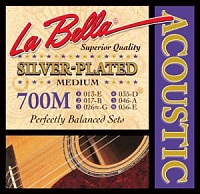 LA BELLA 700M  струны для акустической гитары - Medium (013-017-026-035-046-056), обм. серебро