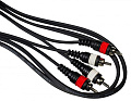 STANDS & CABLES DUL-002-3 Аудио кабель, 2 x RCA папа - 2 x RCA папа, цвет черный, длина 3 метра