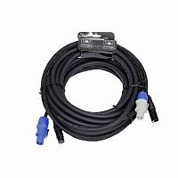 Invotone ADPC1010  кабель смежный 3х1.5 мм и 2х0.22 мм, PowerCon in/out  XLR DMX in/out, длина 10 метров