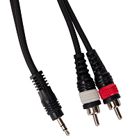 ROCKDALE XC-001-3M готовый компонентный кабель, разъемы stereo mini jack папа (3,5) - 2 RCA, 3 м, цвет черный