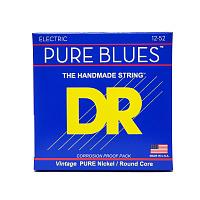 DR PHR-12  струны для электрогитары, калибр 12-52, серия PURE BLUES™, обмотка никель, покрытия нет