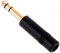 Neutrik NYS228BG кабельный разъем Jack 6.3мм TRS (стерео), черненый корпус для кабеля 6мм, золоченые контакты
