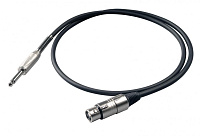 PROEL BULK200LU5 кабель микрофонный Mono Jack6,3мм/XLR3FV мама, длина 5,0м (кабель HPC210, разъемы S230/XLR3FV)