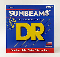 DR NMR6-130 струны для 6-струнной бас-гитары, калибр 30-130, серия SUNBEAM™, обмотка никелированная сталь, покрытия нет