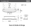 Tesla PLASMA-RS1/BK/BR Bridge. Звукосниматель, сингл, чёрный