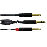 Cordial CFY 0.9 VPP кабель джек стерео 6.3 мм - 2 моноджек 6.3 мм, длина 0,9 метра