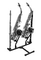 OnStage SXS7201B  стойка для 2-х саксофонов, с дополнительным держателем для 2-х флейт/кларнетов, черная