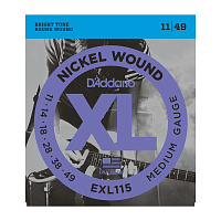 D'ADDARIO EXL115 струны для электрогитары, Blues/Jazz Rock, никель, 11-49