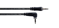 Cordial ES 1 WWR инструментальный кабель, мини-джек стерео 3.5 мм male - мини-джек стерео 3.5 мм угловой male, 1,0 м, черный