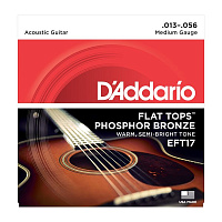 D'ADDARIO EFT17 Medium 13-56 Струны для акустической гитары, фосфорированная  бронза, Medium, 13-56, полукруглая обмотка