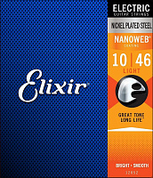 ELIXIR 12052 струны для электрогитары Anti Rust NanoWeb Light (010-013-017-026-036-046)