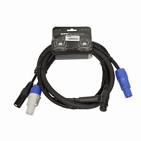 Invotone ADPC1002  кабель смежный 3х1.5 мм и 2х0.22 мм; PowerCon in/out  XLR DMX in/out; длина 2 метра