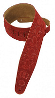 LEVY'S PMS44T03-RED  гитарный замшевый ремень, красный, ширина 7,62 см