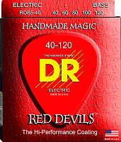 DR RDB5-40 струны для 5-струнной бас-гитары, калибр 40-120, серия RED DEVILS™, обмотка никелированная сталь, покрытие есть