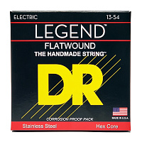 DR FL-13 струны для электрогитары, калибр 13-54, серия LEGEND™, обмотка полированная сталь, плоская, покрытия нет