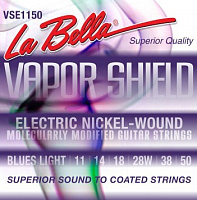 LA BELLA VSE1150  струны для электрогитары, (011-014-018-028-038-050), сталь с круглой никелированной обмоткой