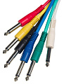 ROCKDALE IC016-15CM комплект из 6 шт. патч-кабелей с разъёмами mono jack (TS) male, длина 15 см, 6 цветов