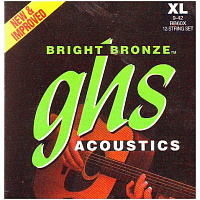 GHS BB60X Струны для 12-струнной акустической гитары, бронза, 9-9-12-12-15-08-26-11-34-14-42-22