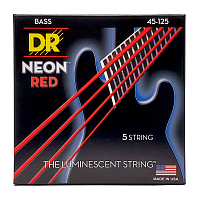 DR NRB5-45 струны для 5-струнной бас-гитары, калибр 45-125, серия HI-DEF NEON™, обмотка никелированная сталь, покрытие люминесцентное