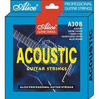 ALICE A308-SL стальные струны для акустической гитары, в посеребренной оплетке, 11-52, натяжение Super Light