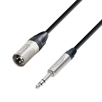 Adam Hall K5BMV1000 микрофонный кабель XLR(M)-Jack stereo, с разъёмами Neutrik, 10 м