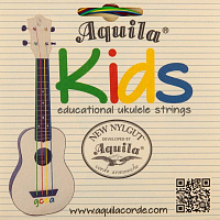 AQUILA KIDS 138U разноцветные струны для укулеле сопрано/концерт/тенор. В комплекте брошюра и стикеры