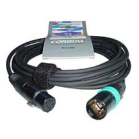 Cordial CDX 10-2 DMX-кабель XLR female 5-контактный/XLR male 5-контактный, разъемы Neutrik, 10,0 м, черный