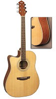 FLIGHT AD-200 CEQ NA LH  электроакустическая гитара с вырезом, леворукая, цвет натурал, скос под левую руку