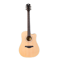 ROCKDALE Aurora D3 C NAT Satin акустическая гитара дредноут с вырезом, цвет натуральный, сатиновое покрытие