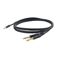 Proel CHLP170LU15 инструментальный кабель, 2xJACK 6.3 мм - 3.5 мм Jack стерео, длина 1.5 м.