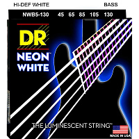 DR NWB5-130 струны для 5-струнной бас-гитары, калибр 45-130, серия HI-DEF NEON™, обмотка никелированная сталь, покрытие люминесцентное