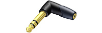 Procab CLP205 Угловой переходник mJack 3.5 мм стерео (розетка) Jack 6.3 мм стерео (вилка)