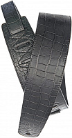 PLANET WAVES 25ALI-01 Кожаный гитарный ремень, имитация кожи аллигатора, цвет черный