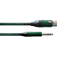 Cordial CRM 5 FV инструментальный кабель XLR female/джек стерео 6,3 мм male, разъемы Neutrik, 5,0 м, черный