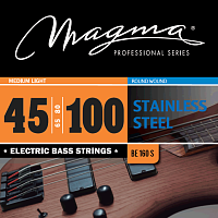 Magma Strings BE160S  Струны для бас-гитары, серия Stainless Steel, калибр: 45-65-80-100, обмотка круглая, нержавеющая сталь, натяжение Medium Light