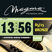 Magma Strings GA150B85  Струны для акустической гитары, серия Bronze 85/15, калибр: 13-17-26-36-46-56, обмотка круглая, бронзовый сплав 85/15, натяжение Medium