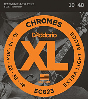 D'ADDARIO ECG23 струны для электрогитары, Extra Light, 10-48, хром, плоская оплетка