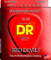 DR RDE-12  струны для электрогитары, калибр 12-52, серия RED DEVILS™, обмотка никелированная сталь, покрытие есть