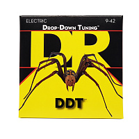DR DDT-9 струны для электрогитары, калибр 9-42, серия DDT™, обмотка никелированная сталь, покрытия нет