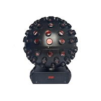 STAGE 4 MagicBALL 5XWAU  вращающийся LED эффект типа “многолучевой шар” со сменой цвета RGBWA + UV, источник света -  5 х 18W RGBWA+UV 6in1 LED, DMX-512 – 3, 11 кан., диммер, строб 0-100%, Master-slave/Auto/Sound, 300х300x380 mm, 4 kg
