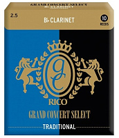 RICO RGC10BCL250 Grand Concert Select трости для кларнета Bb №2.5, 10 штук в упаковке