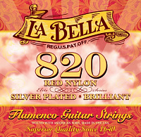 LA BELLA 820 Flamenco  струны для классической гитары, красный нейлон, обмотка серебро