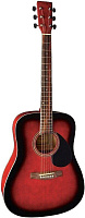 VGS D10 Dreadnought Redburst гитара акустическая, цвет красный бёрст