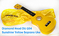 DIAMOND HEAD DU-104 YW укулеле сопрано, клен, гриф клен, чехол в комплекте, желтая